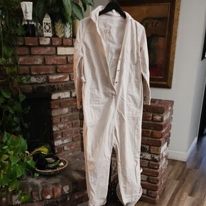 Hatch Off-White Maternity Utility Jumpsuit Size S